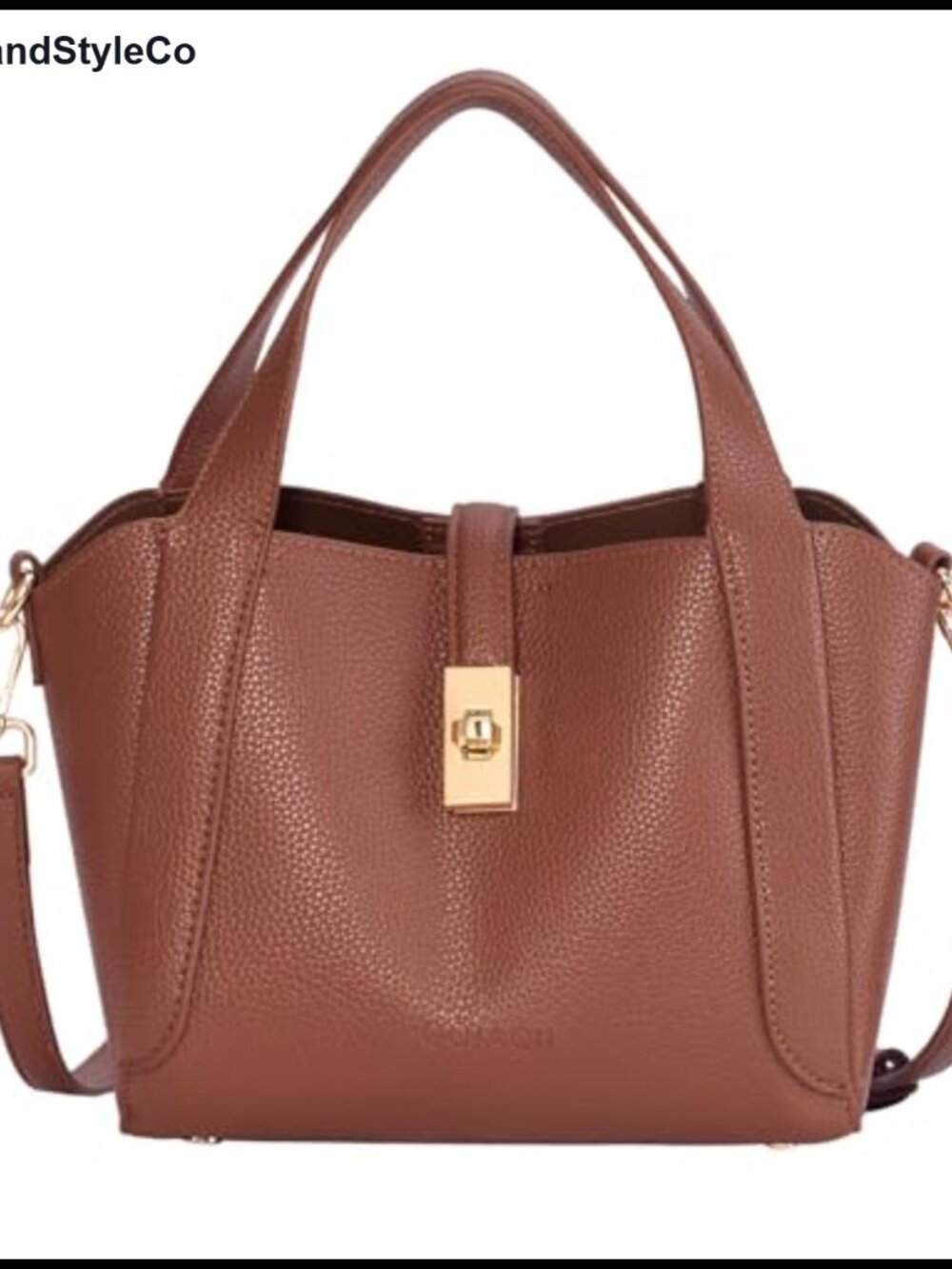 Faux Leather Top Handle Satchel Crossbody Bag with Removable Strap for Work
